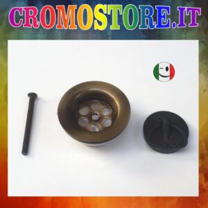 PILETTA GATTINARA Ø 70 PER LAVELLO IN ACCIAIO CON SCARICO DA 1½" BRONZATO - BRONZO