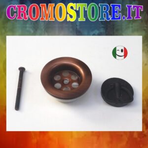 PILETTA GATTINARA Ø 70 PER LAVELLO IN ACCIAIO CON SCARICO DA 1½" RAMATO - RAME