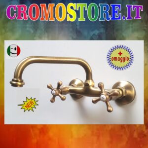 GRUPPO LAVELLO A MURO CANNA A " U " DA 20/30 CM. BRONZATO - BRONZO