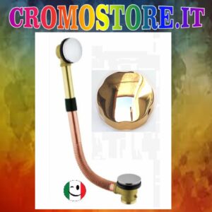 COLONNA SCARICO VASCA " CLICK CLACK " DORATO - BAGNO ORO 24KT