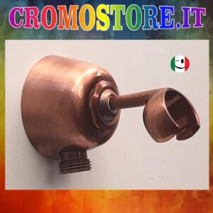 SUPPORTO PER DOCCETTA IN OTTONE PESANTE CON PRESA ACQUA RAMATO - RAME