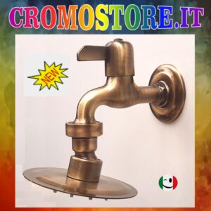 SCIACQUA PIEDI Ø 100 MM. IN OTTONE CON RUBINETTO PER PISCINE BRONZATO - BRONZO