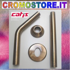 KIT TUBO CANOTTI DI SCARICO PER CASSETTA " CATIS " BRONZATO - BRONZO