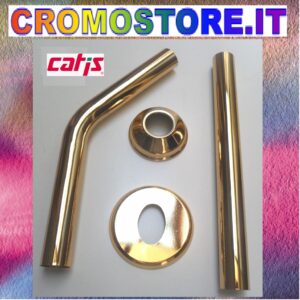 KIT TUBO CANOTTI DI SCARICO PER CASSETTA " CATIS " DORATO - BAGNO ORO 24KT