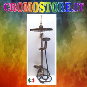 DOCCIA SALISCENDI CON DOPPIO SOFFIONE ANTICALCARE BRONZATO - BRONZO
