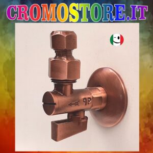 RUBINETTO SOTTOLAVABO OTTONE A SFERA ½" CON FILTRO RAMATO - RAME
