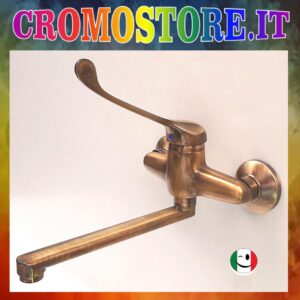 GRUPPO LAVELLO A MURO CON LEVA CLINICA - BRONZATO - BRONZO