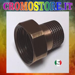 CODOLO OTTONE CON CALOTTA GIREVOLE DA F ¾ X M ½ BRONZATO - BRONZO