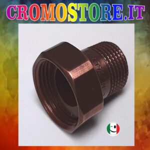 CODOLO OTTONE CON CALOTTA GIREVOLE DA F ¾ X M ½ RAMATO - RAME