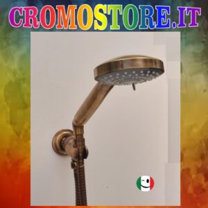 DOCCIA DUPLEX CON IDROMASSAGGIO 5 FUNZIONI CON PRESA ACQUA ½" BRONZATO - BRONZO