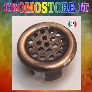 GHIERA FORATA PER TROPPO PIENO SANITARI FORO DA Ø 22 - 24 MM BRONZATO - BRONZO