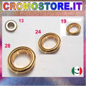 GHIERA PER TROPPO PIENO LAVABO E BIDET DA Ø 13-19-24-28 MM. DORATO - BAGNO ORO 24KT