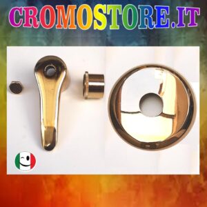 KIT PER RUBINETTO PASSO RAPIDO ROTONDO SCARICO WC - DORATO - BAGNO ORO 24KT