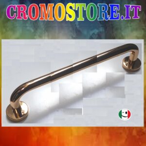 MANIGLIONE VERTICALE DI SICUREZZA PER DISABILI CM. 60 DORATO - BAGNO ORO 24KT